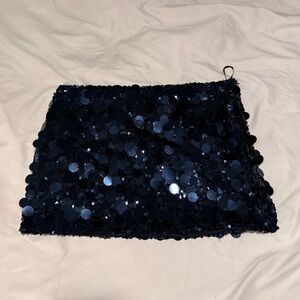 Edikted Midnight Sequin Mini Skirt